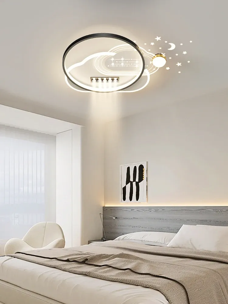 מנורת תקרה ענן כוכבים לבנה דימרית לחדר ילדים