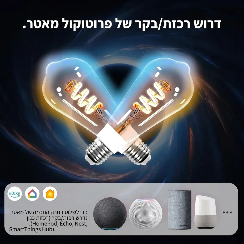 נורת אדיסון חכמה MOES עם צבעים משתנים