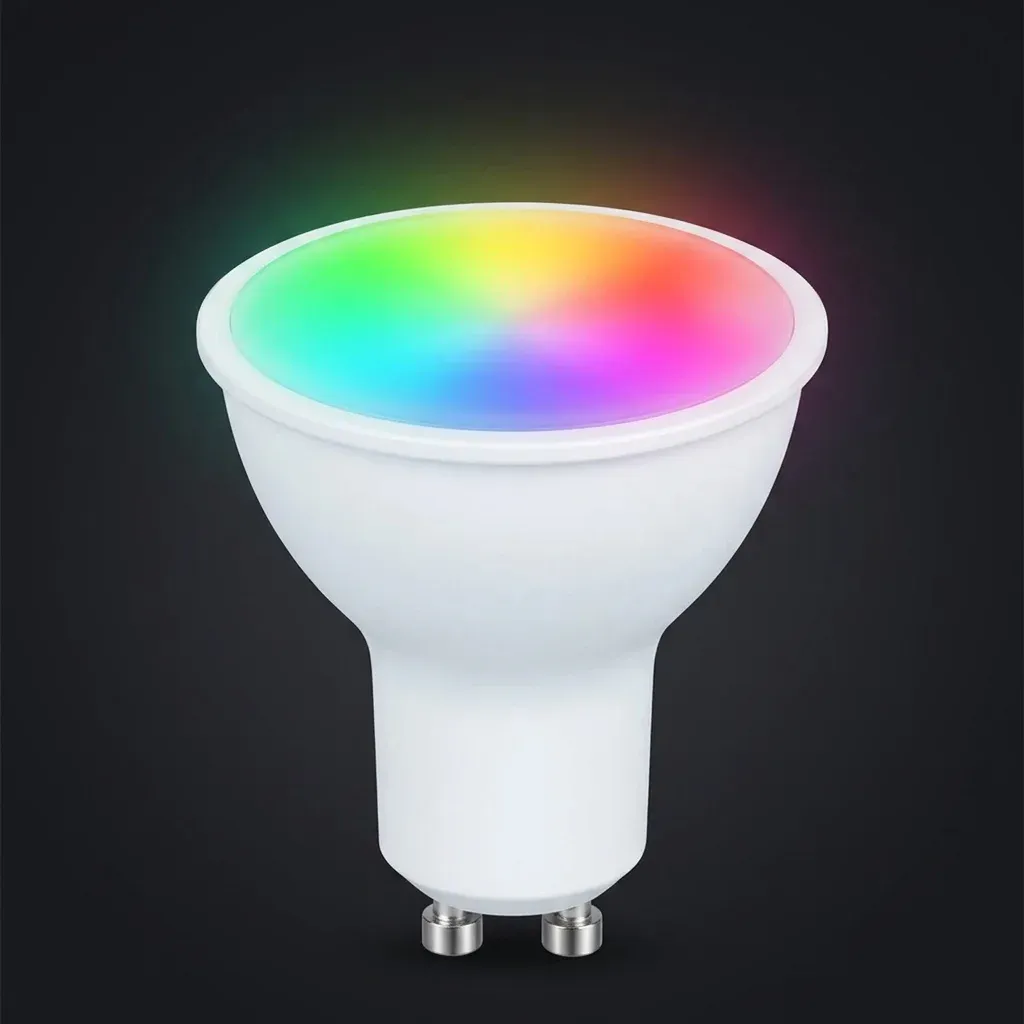 נורת ספוט חכמה GU10 RGBW עם שלט ועמעום רציף